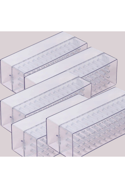 Choice Transparent 48 Holes Clear Nail Drill Bits Holder Storage Box For Mill...