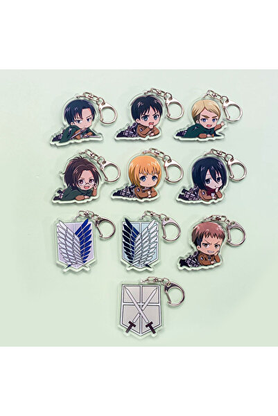Choice1 5 cm 11 1/10PCS Anime Attack on Titan Acrylic Car Keychain Accessorie...