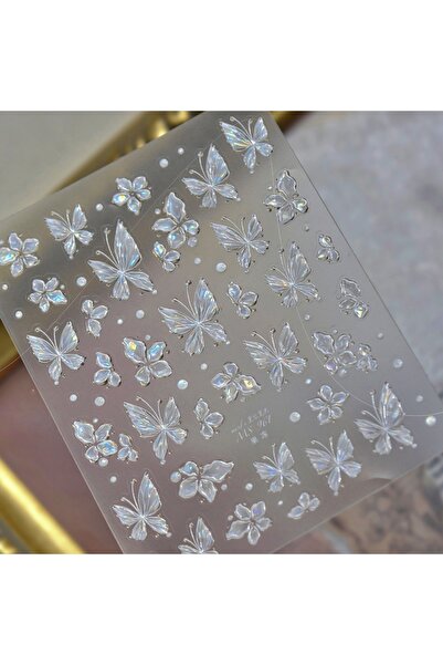 Choice16 NAILFYOU MS961 5D Laser Butterfly Fairy Nail Art Stickers Floral Pea...