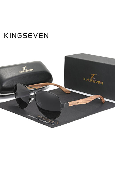 Choice1 Original Black Gray KINGSEVEN 2024 New Handmade Wood Sunglasses Polar...