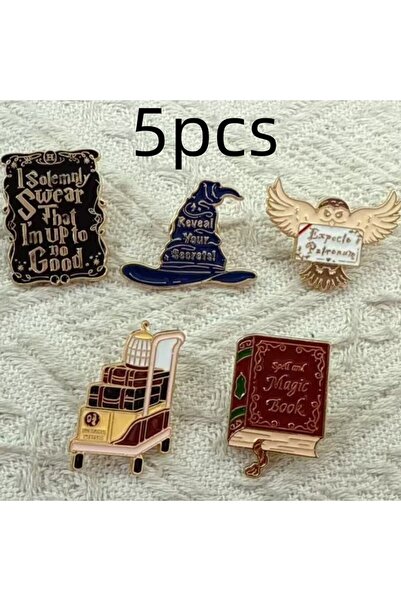Choice5 دبابيس مينا مطلية بالروديوم المقلد بتصميم شخصيات كرتونية، 5 قطع، شارا...