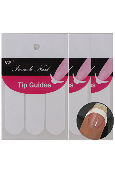 Choice 3sheets 3PCS White French Nail Art Stickers Self-Adhesive Fringe Tip G...