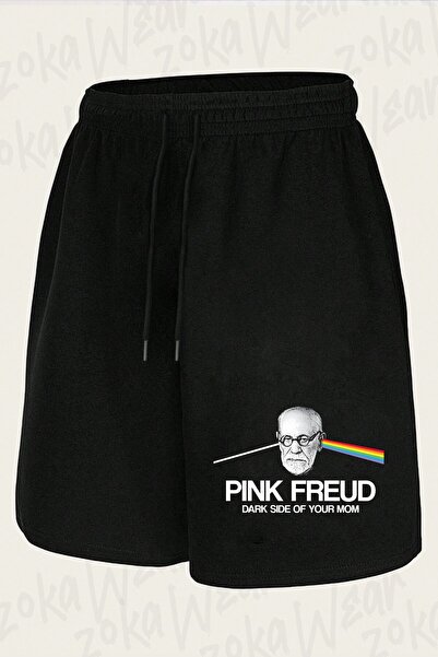 ZOKAWEAR Unisex Pink Freud Dark Side of Your Mom Design Printed Shorts