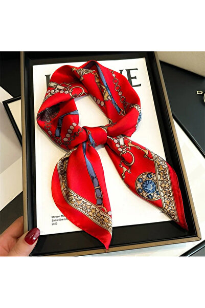 Choice4 وشاح مربع صغير فاخر بطباعة سلسلة 70×70 سم FJ418-32-1، وشاح رقبة رقيق ...