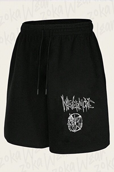 ZOKAWEAR Unisex Nevermore Logo Design Printed Shorts