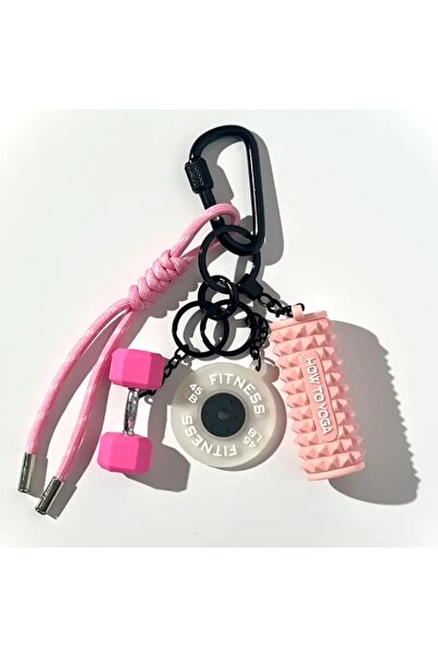 Choice pink Gym Yoga Keychain, Dumbbell Charm for Backpack Bag Purse Bag Kett...