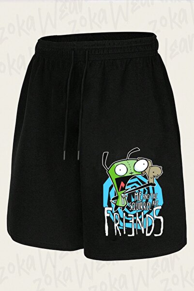 ZOKAWEAR شورت مطبوع بتصميم Invader Zim Gir Me للجنسين