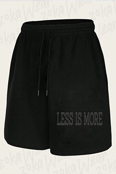 ZOKAWEAR شورت مطبوع بتصميم Less Is More للجنسين