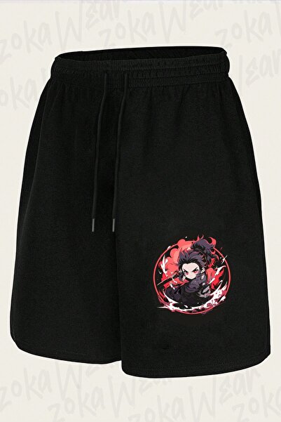 ZOKAWEAR Unisex Tanjiro Demon Slayer Design Printed Shorts