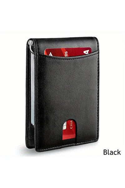 choice2 Full Black Metal Money Clip Wallet RFID Blocking Slim Card Holder Mon...