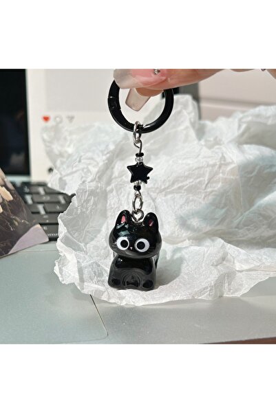 choice2 Stand Noter New Cute Black Cat Keychain Unisex Car Backpack Bag Charm...