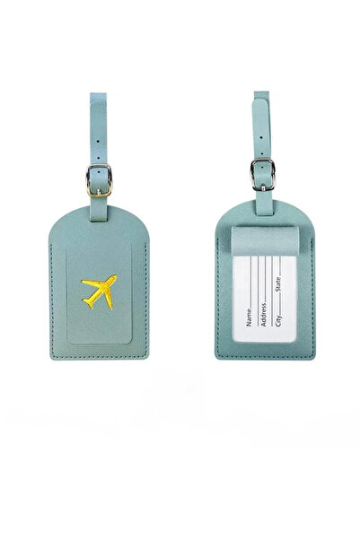 Choice3 Light blue Stamped Leather Business Luggage Tag Suitcase Label Luggag...