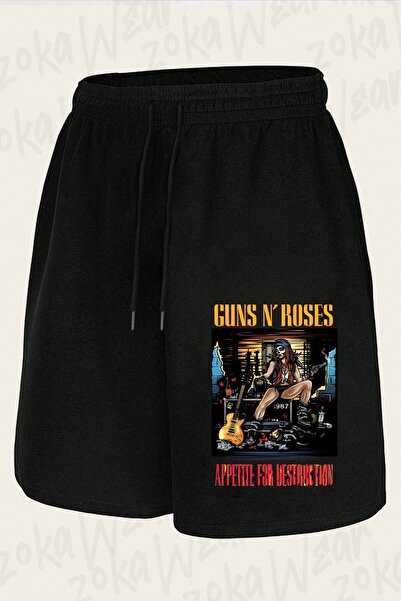 ZOKAWEAR شورت مطبوع بتصميم Guns N Roses v15 للجنسين
