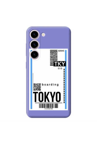 Other Samsung S23 Plus Tokyo Boarding Purple Colored Silicone TPU Θήκη