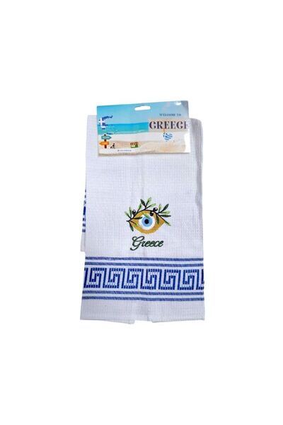 Tradesor Πετσέτα ποτηρόπανο Souvenir με κέντημα - Σετ 12pcs - Greece - 416013