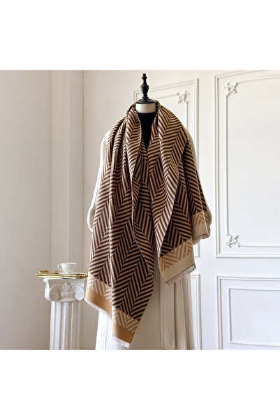 Choice3 Brown Women's Elegant Floral Jacquard Pashmina Scarf - Winter Thick W...