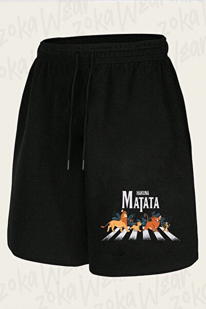 ZOKAWEAR Unisex Hakuna Matata, Beatles Road T-Shirt Σορτς με στάμπα