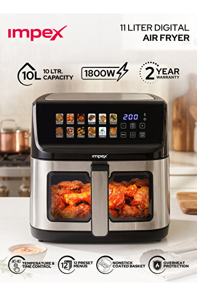 IMPEX Digital Air Fryer | 11L | 1800W | 12 Preset Menus | Touch Control | AF ...