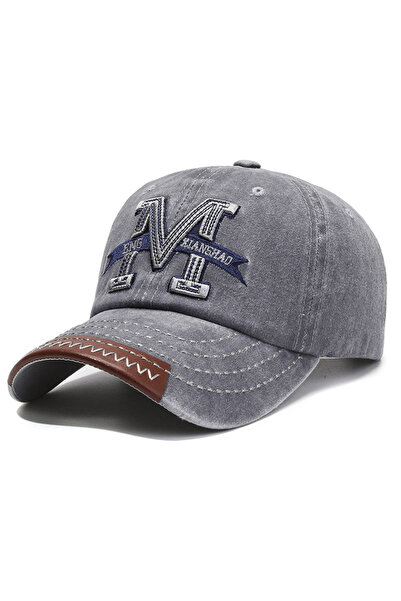 Choice 56cm-60cm Grey Hot Sale Unisex Baseball Cap M Letter Embroidery Dad Ha...