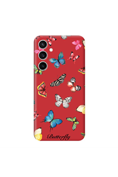 Other Samsung S24 Plus Mixed Butterflys Red Colored Silicone TPU Θήκη