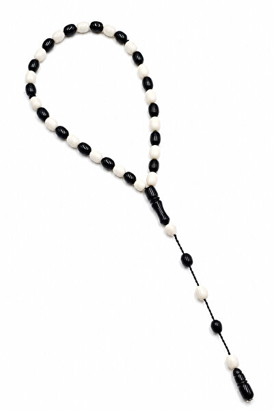Sose Moda Enes Abdo Usta Signed Black and White Systematic Crimped Amber Pray...