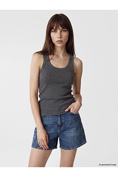 LC Waikiki Anthracite U-Neck Women's Undershirt