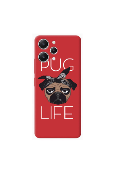 Other Xiaomi Redmi 12 Pug Life Red Colored Silicone TPU Θήκη