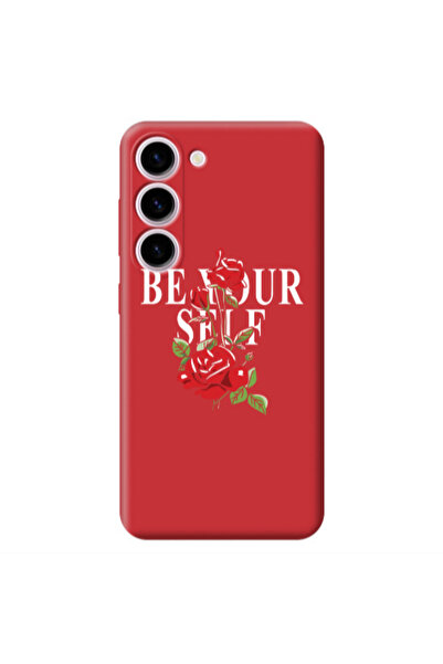 Other Samsung S23 Plus Be Your Self Red Colored Silicone TPU Θήκη