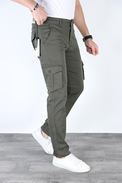 reepi Kafka Cotton Lycra Linen Fabric Cargo Pocket Trousers