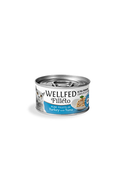 Wellfed Κονσέρβα γάτας Φιλέτο γαλοπούλας & Τόνος 70γρ