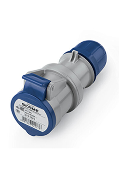 SCAME Мобилен контакт 2P+E 16A 6H 250V, Флъф, Еднофазни контакти