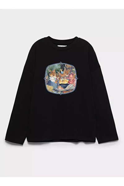 Disante %100 Pamuk Oversize Fit Uzun Kulak Ailesi - Bisiklet Yaka Uzun Kollu ...