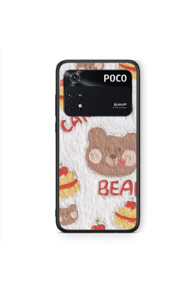 Other Xiaomi Poco M4 Pro 4G Cake Bear Black Glossy Θήκη
