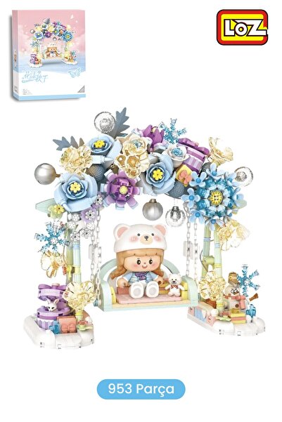 Loz مجموعة إبداعية من ألعاب البناء الزخرفية المكونة من 953 قطعة على شكل أرجوح...