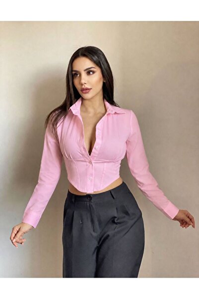 CADDEPARK GÖMLEK BELİ LESTİKİ CROP GÖMLEK