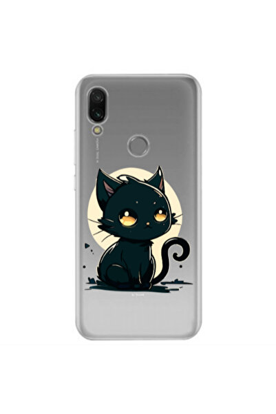 Other Xiaomi Redmi Note 7 Black Cat Transparent Silicone TPU Θήκη