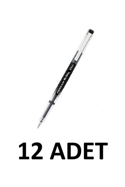 Pensan My-King Gel 12 Units 0.5mm Ballpoint Pen with Metal Clip