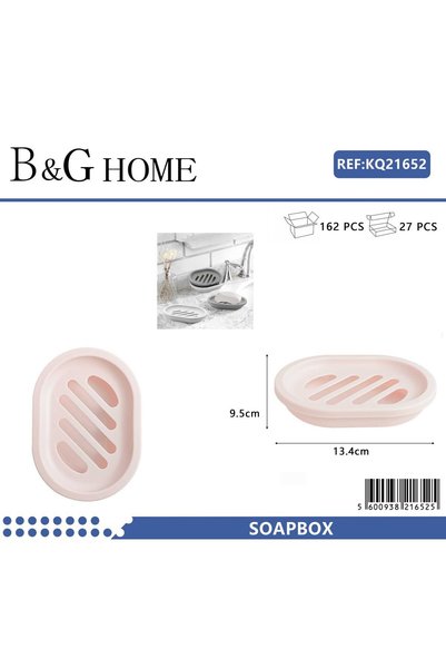 Tradesor Σαπουνοθήκες μπάνιου πλαστικές - Σετ 9pcs - Light Pink - 21652