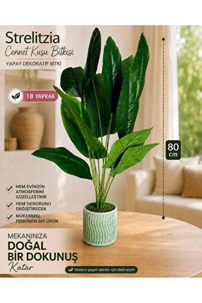 SBB Yapay Ağaç Starliçe 18 Dallı Çalılık Yeşil Dekoratif Saksıda 80 cm