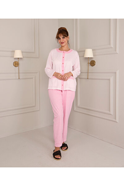 AYSUN TEKSTİL Women's Plus Size Front Buttoned Long Sleeve Comfortable Fit Mo...