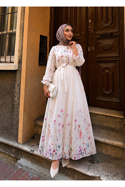 Efulim Womens MODAL TÜL ŞİFON ELBİSE