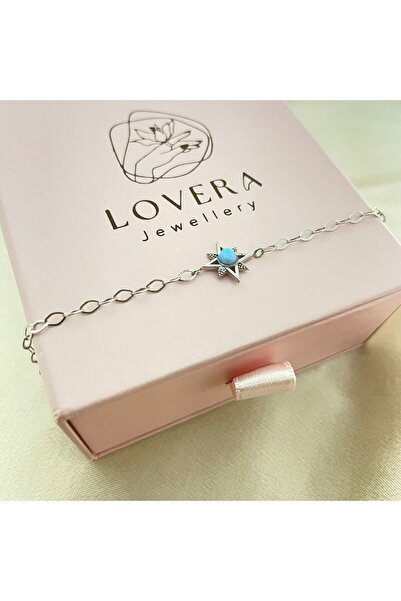 Lovera Jewellery 925 Ayar Gümüş Sertifikalı Mavi Opal Taşlı Sirius Yıldızı Bi...