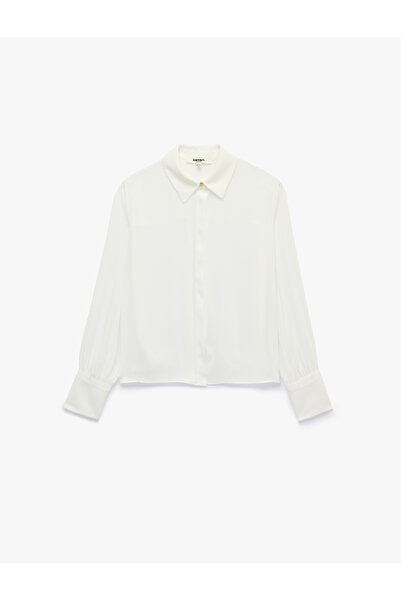 Koton Crepe Fabric Buttoned Classic Collar Long Sleeve Shirt