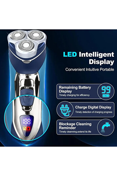 Choice Blue Electric Shaver for Men IPX7 Washable Pop-Up Trimmer 360° Floatin...