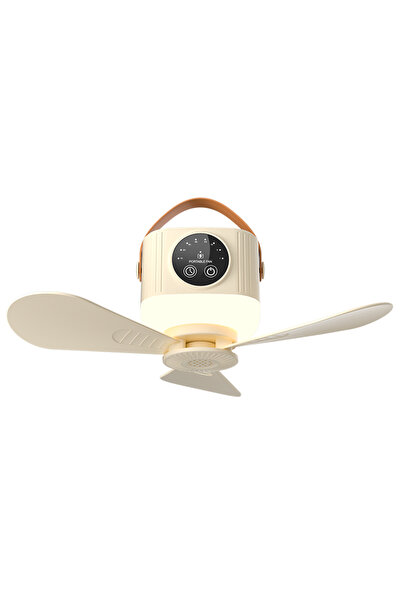 Choice3 beige plug in Camping/Dormitory Small Ceiling Fan with 8-Hour Timed 4...