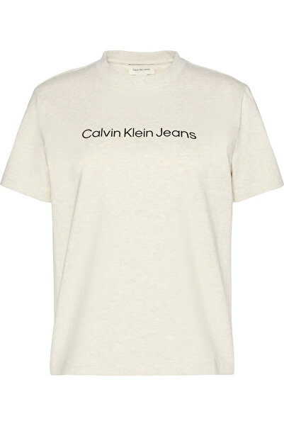 Calvin Klein A- INST. LOGO CLASSIC TEE SS Gri Kadın T-Shirt