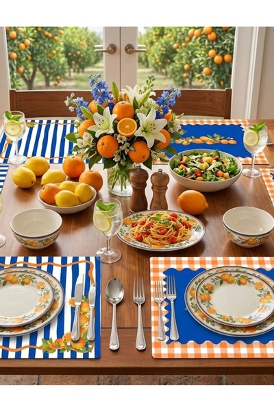 Kosinüs Reklam Amerikan Servisi -Yemek Masası Düzeni-Orange