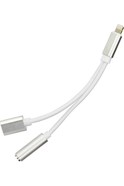 OEM Convertor Lightning tată la 3.5mm / Lightning mamă Argintiu Argintiu 1 bu...