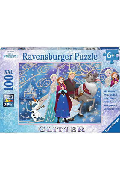 RAVENSBURGER Puzzle pentru copii Disney Frozen cu sclipici, tematică de zăpad...