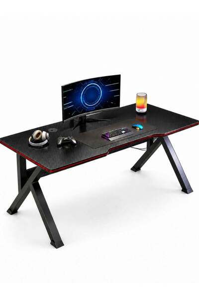 Nadrab K Shaped Gaming Desk 100x60cm Computer Table Home Office Computer Desk...